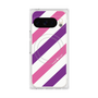 プレミアムスクエアケース with Pixelsnap［ Big Stripe - Purple × Pink ］