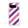 プレミアムスクエアケース with Pixelsnap［ Big Stripe - Purple × Pink ］