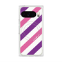 プレミアムスクエアケース with Pixelsnap［ Big Stripe - Purple × Pink ］