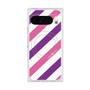 プレミアムスクエアケース with Pixelsnap［ Big Stripe - Purple × Pink ］