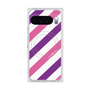 プレミアムスクエアケース with Pixelsnap［ Big Stripe - Purple × Pink ］