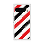 プレミアムスクエアケース with Pixelsnap［ Big Stripe - Red × Black ］