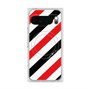 プレミアムスクエアケース with Pixelsnap［ Big Stripe - Red × Black ］