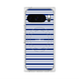 プレミアムスクエアケース with Pixelsnap［ Small Border - Navy ］