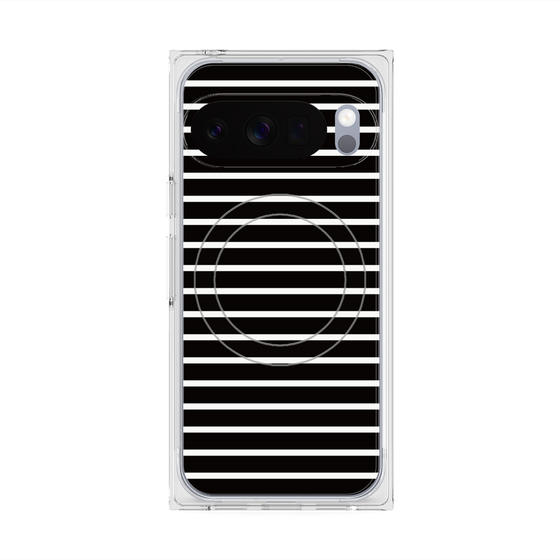 プレミアムスクエアケース with Pixelsnap［ Middle Border - Black ］