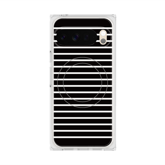 プレミアムスクエアケース with Pixelsnap［ Middle Border - Black ］