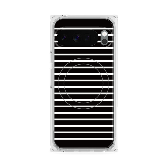 プレミアムスクエアケース with Pixelsnap［ Middle Border - Black ］