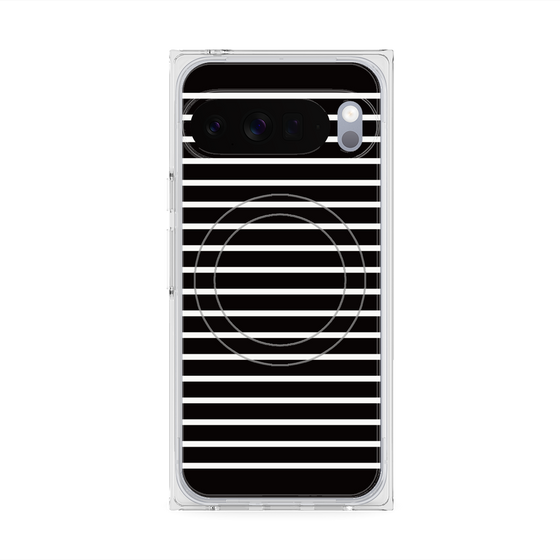 プレミアムスクエアケース with Pixelsnap［ Middle Border - Black ］