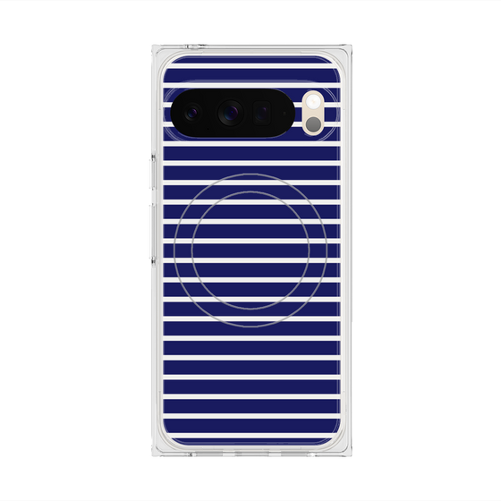 プレミアムスクエアケース with Pixelsnap［ Middle Border - Blue ］