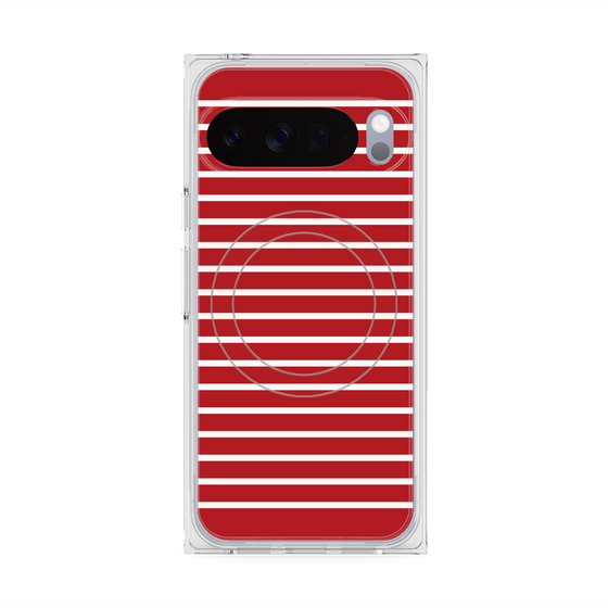 プレミアムスクエアケース with Pixelsnap［ Middle Border - Red ］