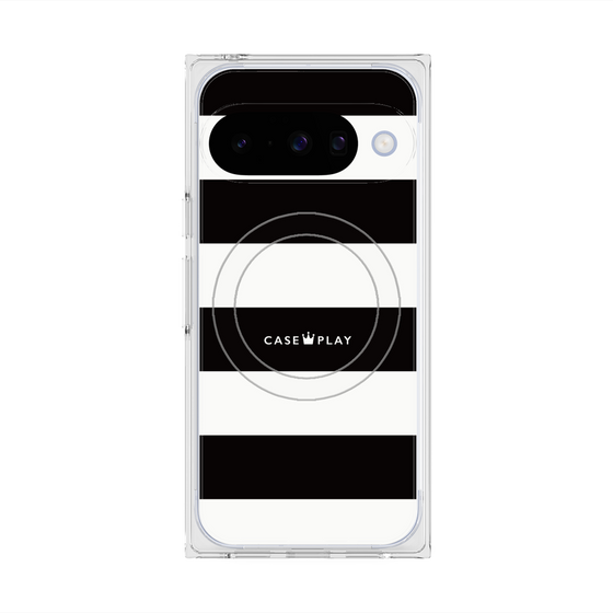 プレミアムスクエアケース with Pixelsnap［ Big Border - Black ］