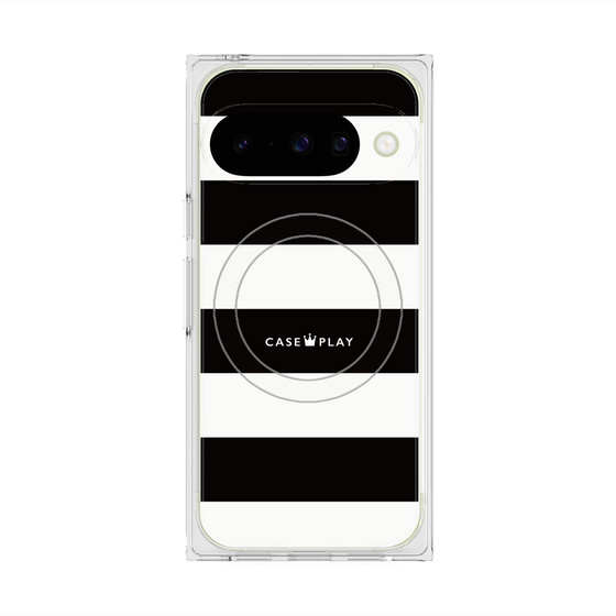 プレミアムスクエアケース with Pixelsnap［ Big Border - Black ］