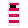 プレミアムスクエアケース with Pixelsnap［ Big Border - Pink ］