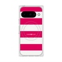 プレミアムスクエアケース with Pixelsnap［ Big Border - Pink ］
