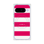 プレミアムスクエアケース with Pixelsnap［ Big Border - Pink ］