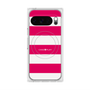 プレミアムスクエアケース with Pixelsnap［ Big Border - Pink ］