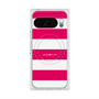 プレミアムスクエアケース with Pixelsnap［ Big Border - Pink ］