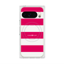 プレミアムスクエアケース with Pixelsnap［ Big Border - Pink ］