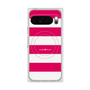 プレミアムスクエアケース with Pixelsnap［ Big Border - Pink ］