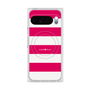 プレミアムスクエアケース with Pixelsnap［ Big Border - Pink ］