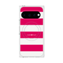 プレミアムスクエアケース with Pixelsnap［ Big Border - Pink ］