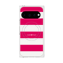 プレミアムスクエアケース with Pixelsnap［ Big Border - Pink ］