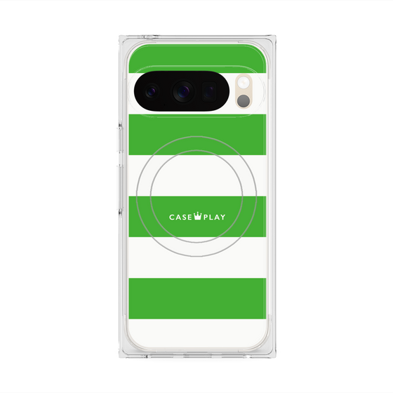 プレミアムスクエアケース with Pixelsnap［ Big Border - Green ］