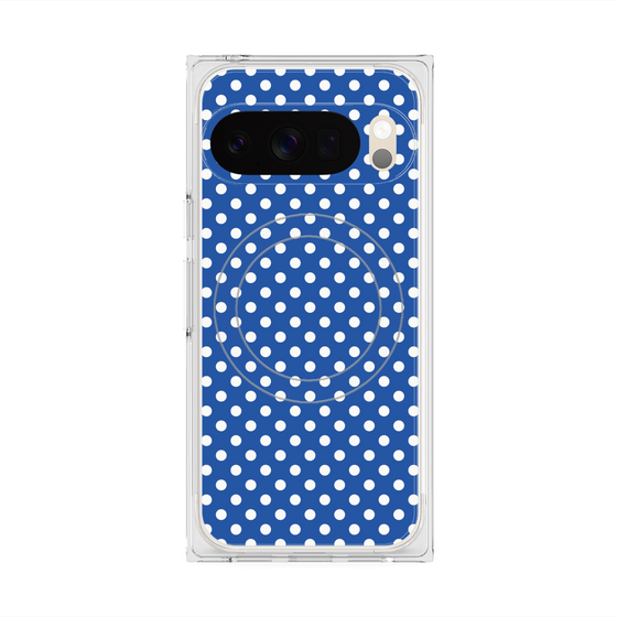 プレミアムスクエアケース with Pixelsnap［ Small Dot - Blue ］