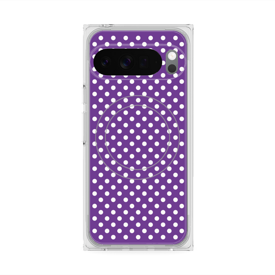 プレミアムスクエアケース with Pixelsnap［ Small Dot - Purple ］