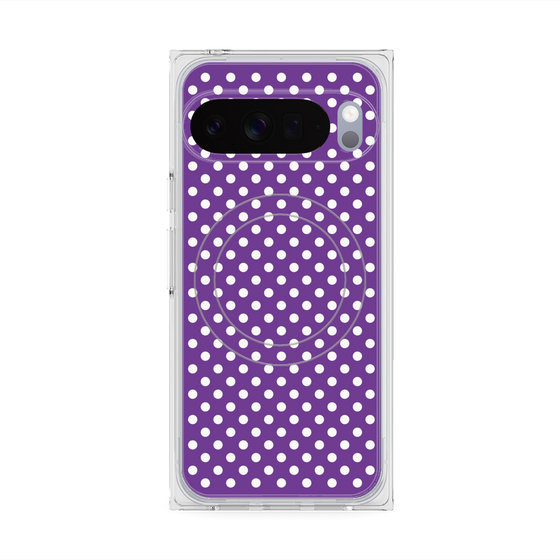 プレミアムスクエアケース with Pixelsnap［ Small Dot - Purple ］
