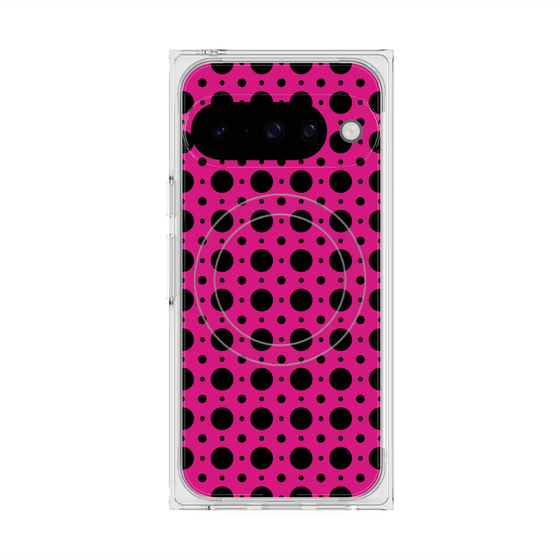 プレミアムスクエアケース with Pixelsnap［ Shower Dot - Pink ］