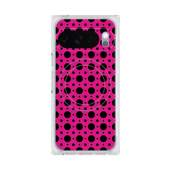 プレミアムスクエアケース with Pixelsnap［ Shower Dot - Pink ］
