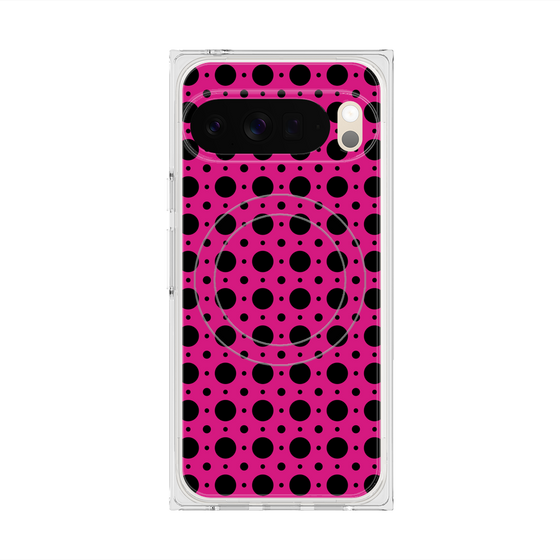 プレミアムスクエアケース with Pixelsnap［ Shower Dot - Pink ］