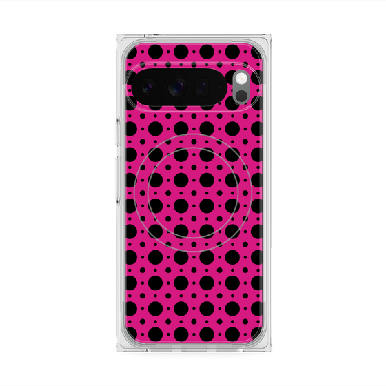 プレミアムスクエアケース with Pixelsnap［ Shower Dot - Pink ］
