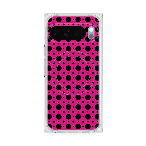 プレミアムスクエアケース with Pixelsnap［ Shower Dot - Pink ］