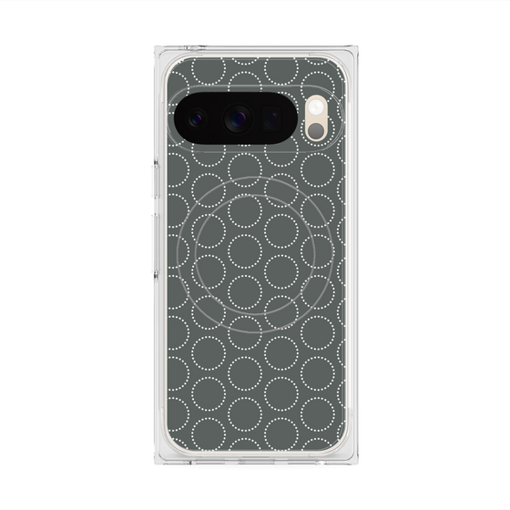 プレミアムスクエアケース with Pixelsnap［ Dot Circle - Gray ］