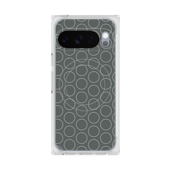 プレミアムスクエアケース with Pixelsnap［ Dot Circle - Gray ］