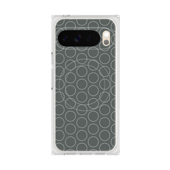 プレミアムスクエアケース with Pixelsnap［ Dot Circle - Gray ］