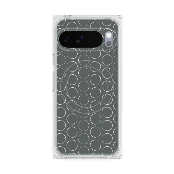 プレミアムスクエアケース with Pixelsnap［ Dot Circle - Gray ］