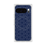 プレミアムスクエアケース with Pixelsnap［ Dot Circle - Navy ］
