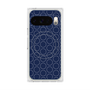 プレミアムスクエアケース with Pixelsnap［ Dot Circle - Navy ］
