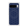 プレミアムスクエアケース with Pixelsnap［ Dot Circle - Navy ］