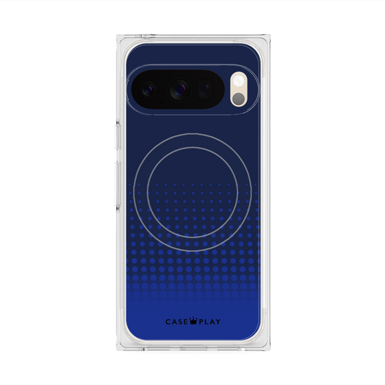 プレミアムスクエアケース with Pixelsnap［ Dot Gradation - Blue ］