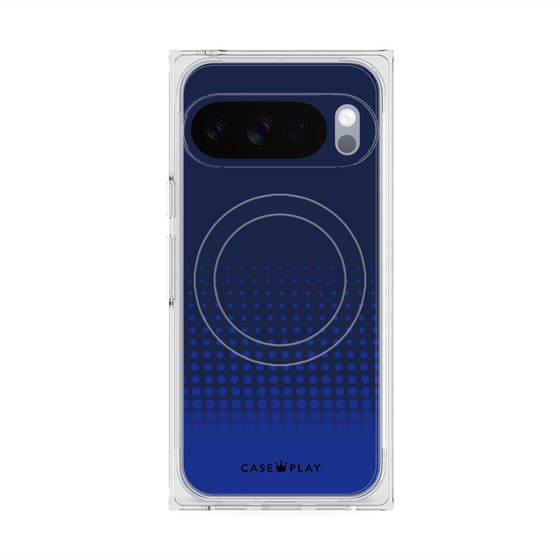 プレミアムスクエアケース with Pixelsnap［ Dot Gradation - Blue ］