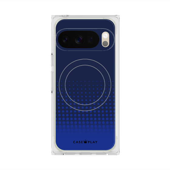 プレミアムスクエアケース with Pixelsnap［ Dot Gradation - Blue ］