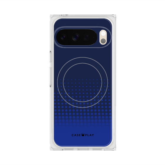 プレミアムスクエアケース with Pixelsnap［ Dot Gradation - Blue ］