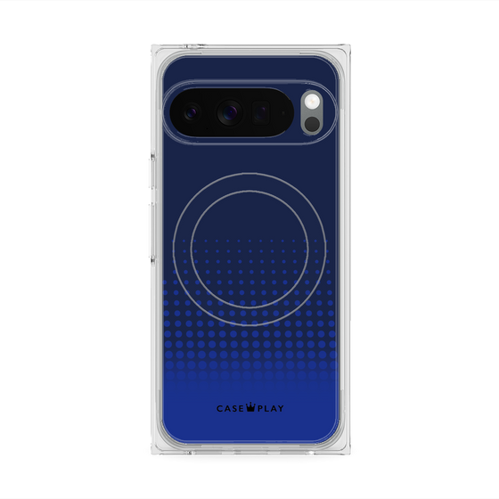 プレミアムスクエアケース with Pixelsnap［ Dot Gradation - Blue ］