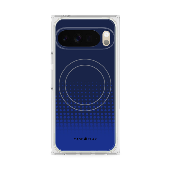プレミアムスクエアケース with Pixelsnap［ Dot Gradation - Blue ］
