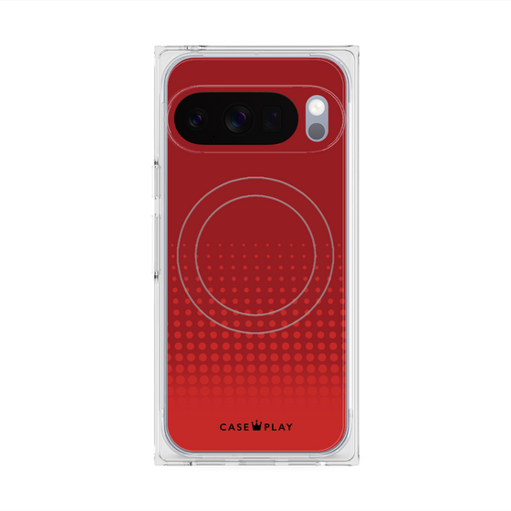 プレミアムスクエアケース with Pixelsnap［ Dot Gradation - Red ］