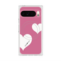 プレミアムスクエアケース with Pixelsnap［ Two Hearts - Pink ］
